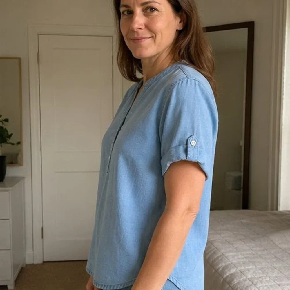 Sand Button Blouse